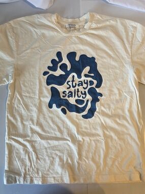 Gottex  'Stay Salty' Graphic Tee in Cream and Navy